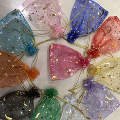 20/50/100 Moon Star Organza Gift Bags Wedding Jewelry Drawstring Xmas Pouches