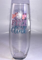 “Pop Fizz Clink” Cristar Champagne Clear Glass Flute Glass 9.6oz-NEW-SHIP 24HRS