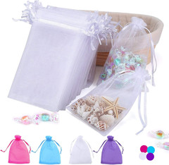 100PCS 4×6 Inch Organza Gift Bags for Jewelry Party Wedding Favor, Premium Sheer