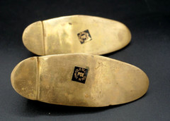Vintage Solid Brass Poe Pair Of Shoes India Handmade Casual Footwear Ashtray