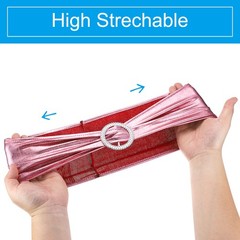 50Pcs 14″x5″ Stretch Chair Sashes Bows Chair Bands Sash with Buckle, Rose Pink