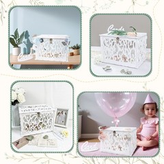 DIY White Wedding Card Box With Lock PVC Graduation Box For Baby Shower