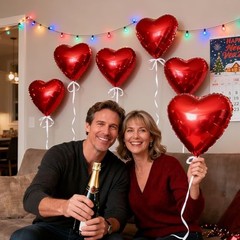 Heart Balloons 12Pcs Heart Shaped Balloons 18Inch Heart Foil Balloons Red