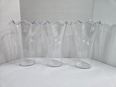 3 Big Acrylic Clear Flower Vases Floral Design Wedding Party Shower Decoration