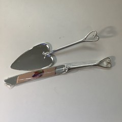 Celebrate It Silver Heart Wedding Cake Knife And Server Set