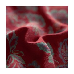 MKXI Red Floral Queen Duvet Cover Set Cotton Guaze Textured Shabby Chic Flowe…
