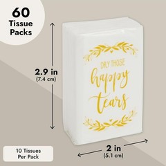Ideal 60-Pack Travel Size Tissues – Fragrance-Free for Wedding Guests & Events