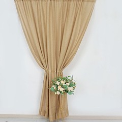 8 ft x 8 ft Natural Faux Burlap Backdrop Drape Curtain Panel Decorations Party