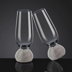 Champagne Flutes set of 4,Stemless Wedding Champagne Glasses,Unbreakable Crys…