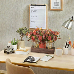 3 Pc Mason Jar Centerpiece Set w/ Wood Tray LED Light Farmhouse Table Decor Oran