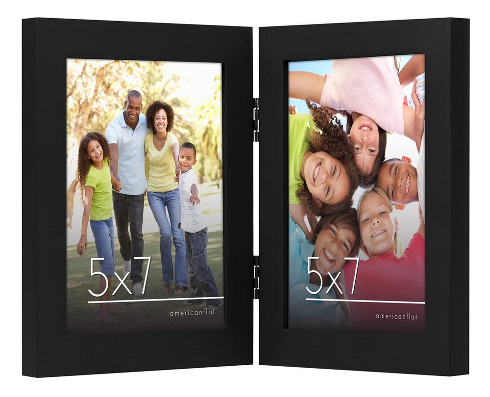 Americanflat Hinged 5×7 Picture Frame with Shatter-Resistant Glass – Double P…