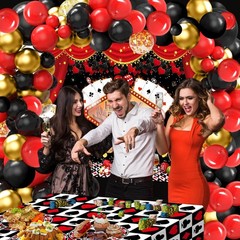 269 PCS Casino Theme Party Decorations: Poker Plates Napkins Cups Casino Birt…