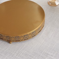 12″ Gold Metal Fleur De Lis Round Pedestal Cake Stand Party Events Decorations