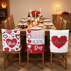 6 Pcs Valentines Day Chair Covers Valentines Dining Chair Back Love Heart