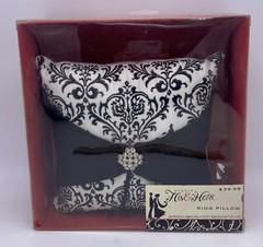 Ring Bearer Pillow Wedding NEW Black White Rhinestones Prty Mail Shp