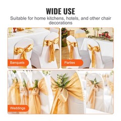 Uimoso 50PCS Gold Elastic Spandex Chair Bands for Events, Weddings, and Dining