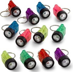 36 Mini Flashlight Keychains Assorted Neon Colors Party Favor Toys (3 dozen)