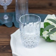 6 pcs 16 oz Crystal Cut Plastic Drinking Glasses Party Events Home Decorations