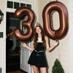 40 Inch Balloon Balloon,Chocolate Jumbo Mylar Foil Helium Number 0 Dark Brown