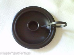 NEW Primitive BLACK Metal Taper Candle Holder Handle 5.5″ Country Western Rustic