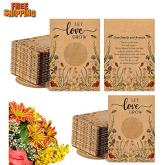 100 Pcs Let Love Grow Seed Packets Cool Wedding Favors for Guests Kraft Envelope