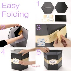 Card Box Card Receiving Box with Ribbon 14x12x12 Inches Elegant Card Box Hold…