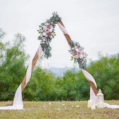 2 Pieces Wedding Arch Flowers Greenery Leaves Wedding Aisle Decoration