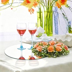 12PCS Round Mirror Centerpieces for Tables Decorations, 10″ Acrylic Mirror Trays