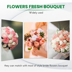 6 Wedding Bridal Bouquet Holder Handles with 6 White Lace Collar Flower2240