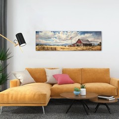 Country Old Barn Wall Art Rustic Farmhouse Landscape Pictures for Living Room…
