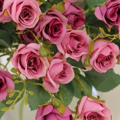 DUSTY ROSE 2 Bouquets 12″ Faux Open Roses Artificial FLOWER Bushes Party Events