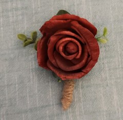 Burgundy Ivory White Bridal Bouquet Sola Wood Cascade Artificial Wedding Flowers