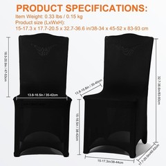 Black Stretch Spandex Folding Chair Covers for Wedding Party Dining
