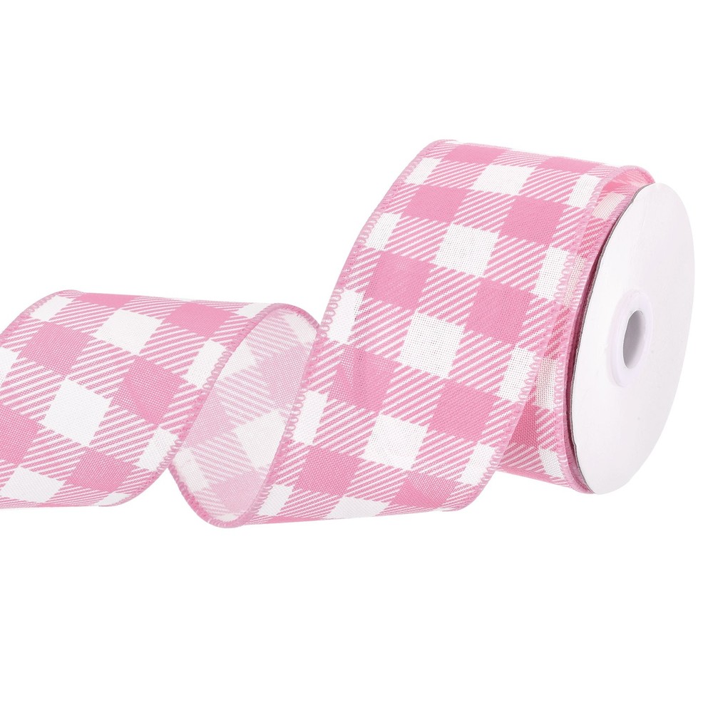 Plaid Check Ribbon, 2.5 Inch x 10 Yards Gingham Ribbon, Purple