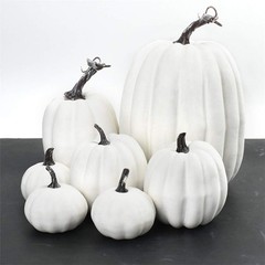 Orange Artificial Pumpkins Set,7Pcs Foam Decor Orange,