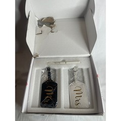 Engagement Gift Set for Couples Wine Glasses Luggage Tags Candle Bath Bombs JQ