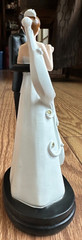 STUDIO HIS AND HERS WEDDING CAKE TOPPER BLACK AND WHITE 7″ TALL