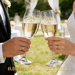 Newlyweds,Mr and Mrs Wine Glass Set,Wedding Glasses