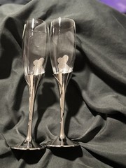 Studio His and Hers Clear Toasting Glasses Bride and Groom Wedding Glassware