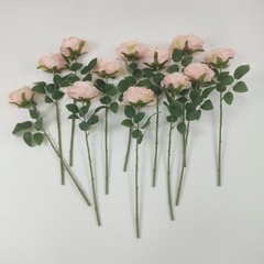 ATFL Blush Flowers,12 Pcs Blush Pink Roses,Light Pink Artificial,Flower Diame…
