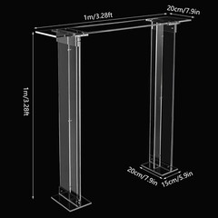 40 Inch Clear Acrylic Flower Stand 100 × 20 cm Rectangular Freestanding