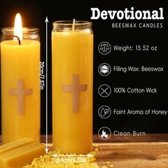 Mosroad Pure Beeswax Prayer Candles – 7 Day Devotional Candles In Glass 100