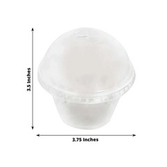 50 Clear 7 oz Round Plastic Dessert Cups with Dome Lid Disposable Tableware