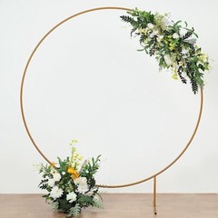 7 ft Gold Balloon Circle Metal Frame Round BACKDROP STAND Wedding Arch Party