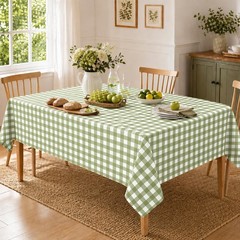 Denwiller 3 Pcs Sage Green Gingham Tablecloth 54 x 108 inches,