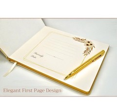 Wedding Engagement Guest Book 7×9” Elegant Gold Photo Album 100 Blank Page