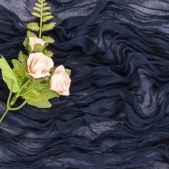 0FT Cheesecloth Table Runner Boho Gauze Fabric Table Runner Rustic 1 Navy Blue