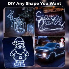 100Ft 720 LED Rope Lights Outdoor Waterproof with Remote, 8 Modes and 4 Brigh…