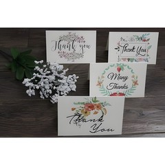 100 Floral All Occasions Thank You Cards with Envelopes Set 4×6 Invitation Note
