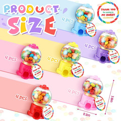 Mini Candy Dispenser Party Favors with Thank You Cards – 24 Sets